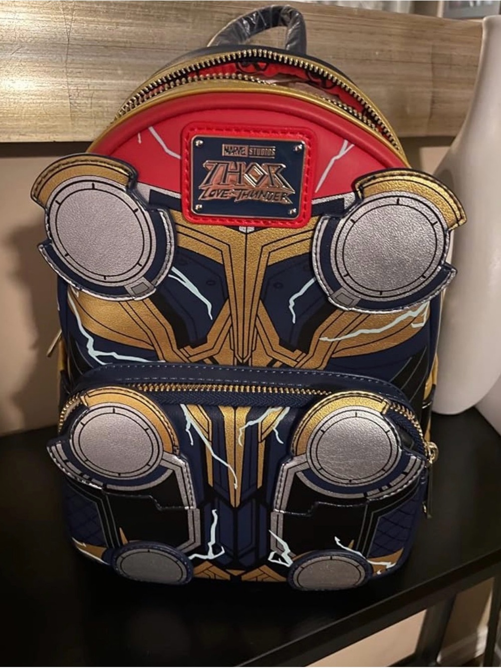 Loungfly Marvel Thor Love and Thunder Navy & Red Mini Backpack
